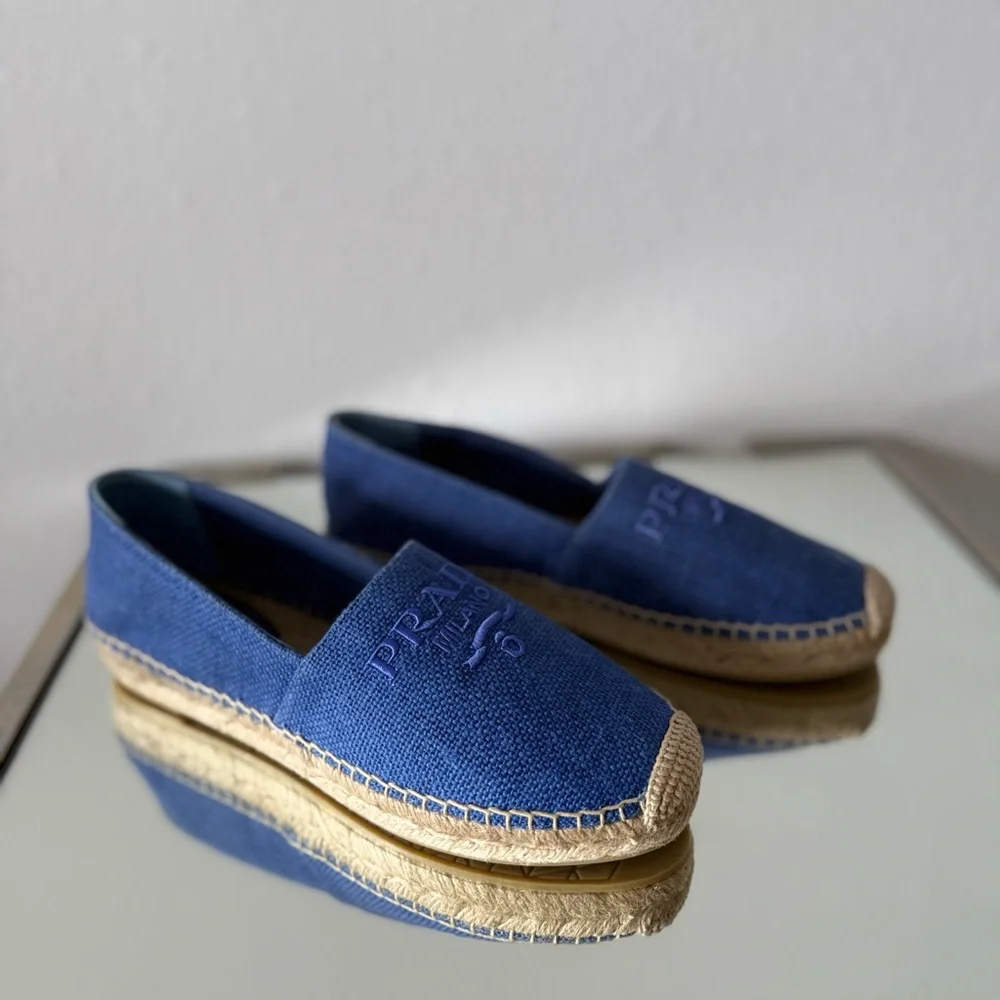 New Prada Linen espadrilles $850 40 - Picture 6 of 12